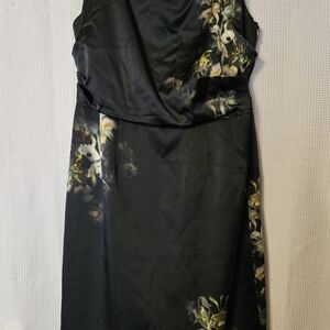 Elie Tahari Black Floral Midi Dress